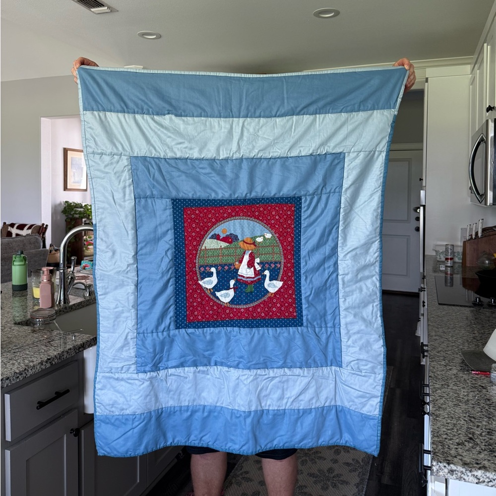 Cottagecore Geese Quilt for Kids